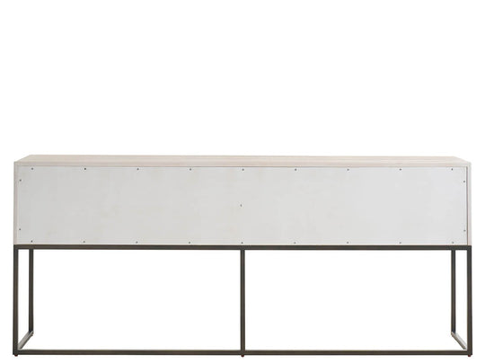American Home Furniture Universal Furniture River Rock Metal Base Console River Rock