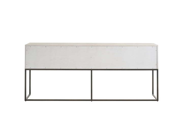 American Home Furniture Universal Furniture River Rock Metal Base Console River Rock
