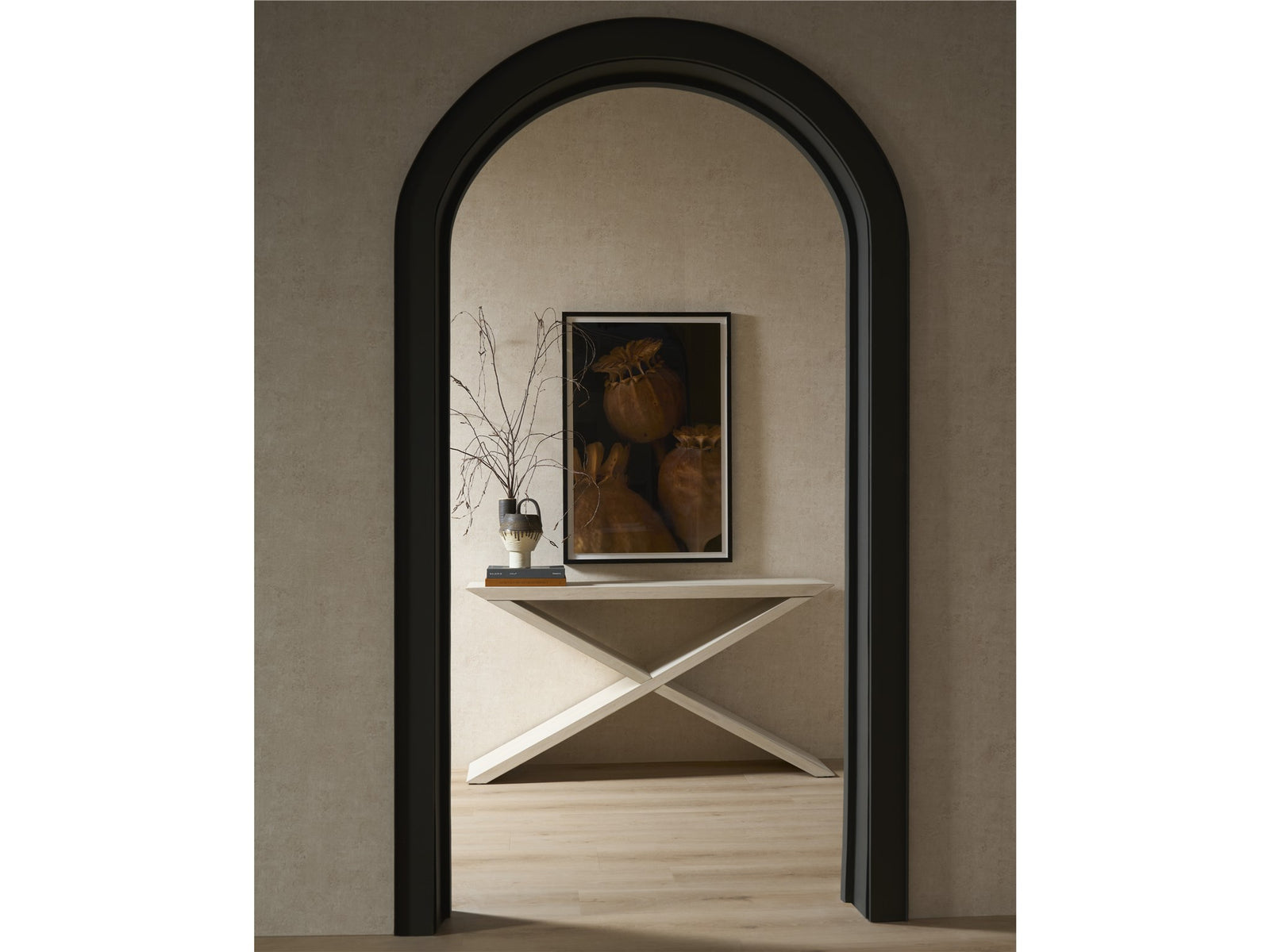 American Home Furniture Universal Furniture River Rock Cross Console River Rock