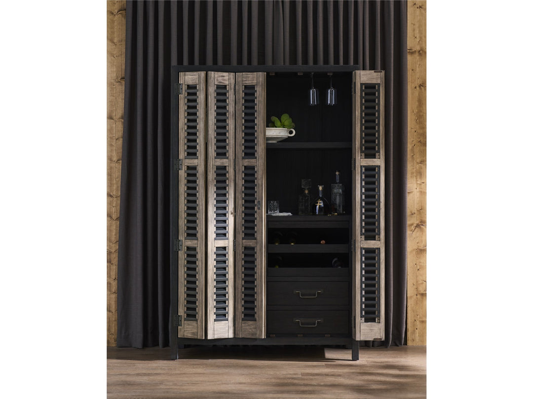 American Home Furniture Universal Furniture Dwell Bar Cabinet Basalt/Boulder