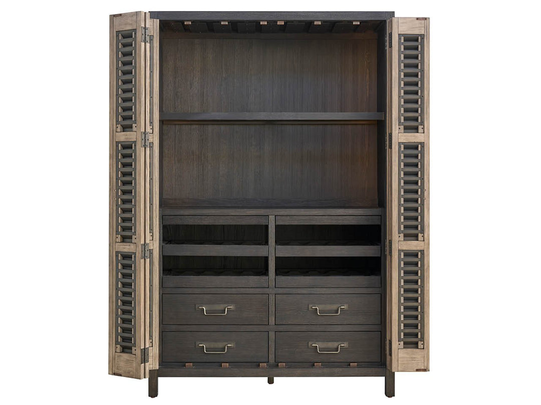 American Home Furniture Universal Furniture Dwell Bar Cabinet Basalt/Boulder