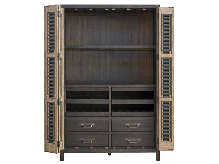 American Home Furniture Universal Furniture Dwell Bar Cabinet Basalt/Boulder