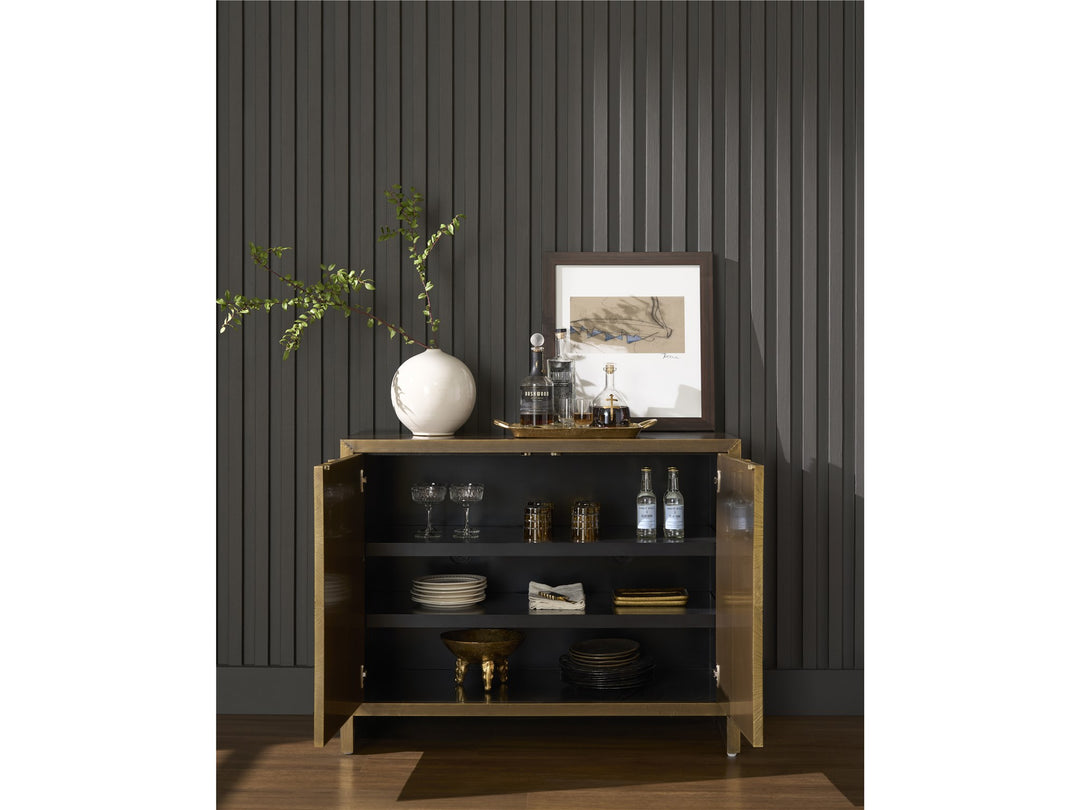 American Home Furniture Universal Furniture Origami Hall Chest Aged Gold