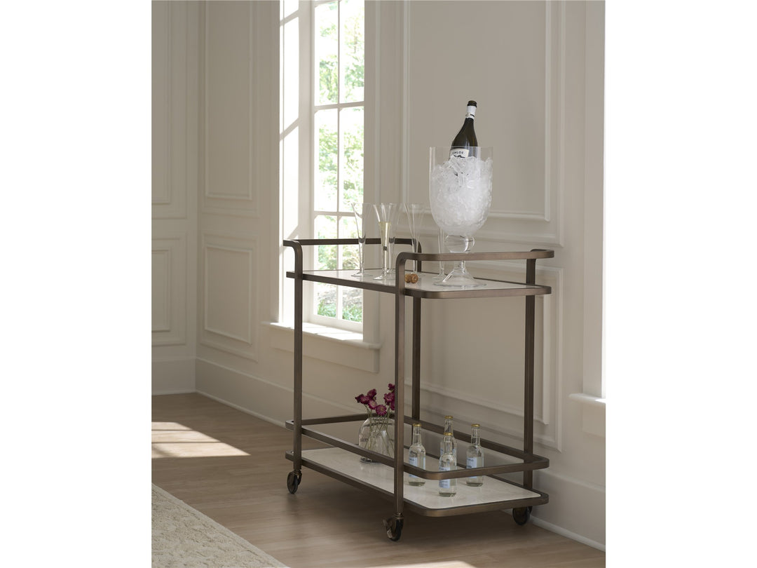 American Home Furniture Universal Furniture Aged Gold Bar Cart Aged Gold