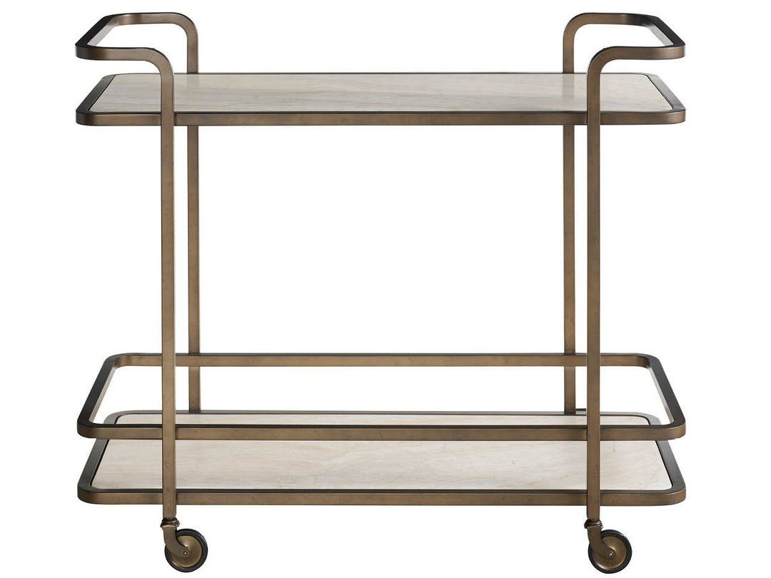 American Home Furniture Universal Furniture Aged Gold Bar Cart Aged Gold
