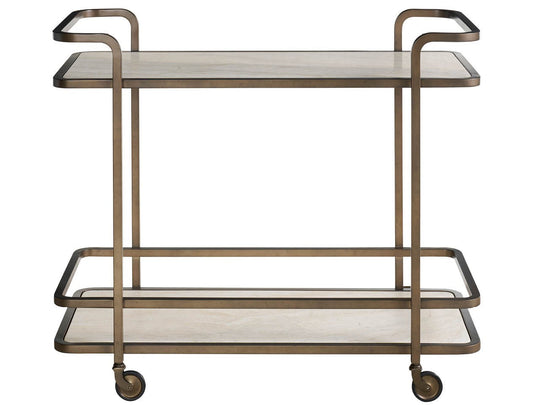 American Home Furniture Universal Furniture Aged Gold Bar Cart Aged Gold