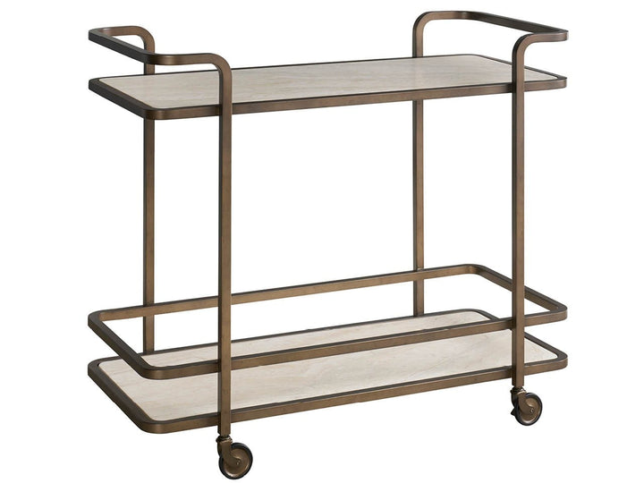 American Home Furniture Universal Furniture Aged Gold Bar Cart Aged Gold