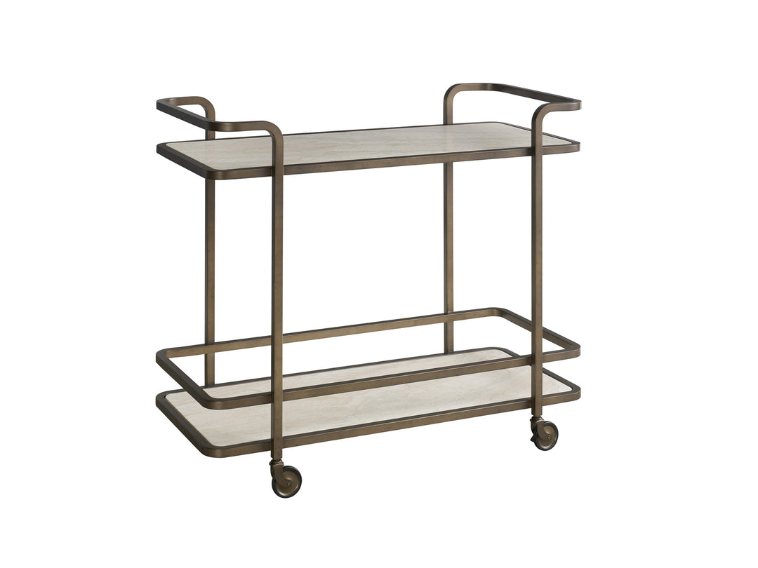 American Home Furniture Universal Furniture Aged Gold Bar Cart Aged Gold