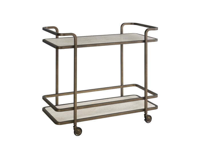 American Home Furniture Universal Furniture Aged Gold Bar Cart Aged Gold