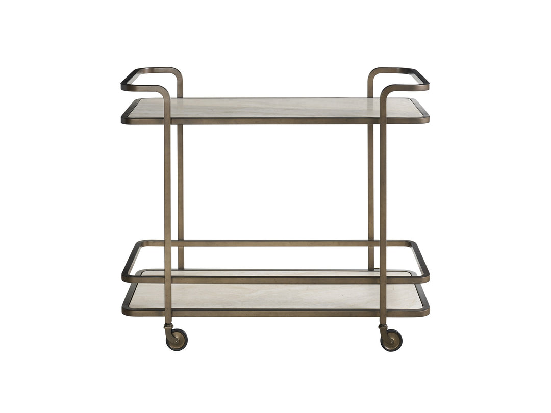 American Home Furniture Universal Furniture Aged Gold Bar Cart Aged Gold