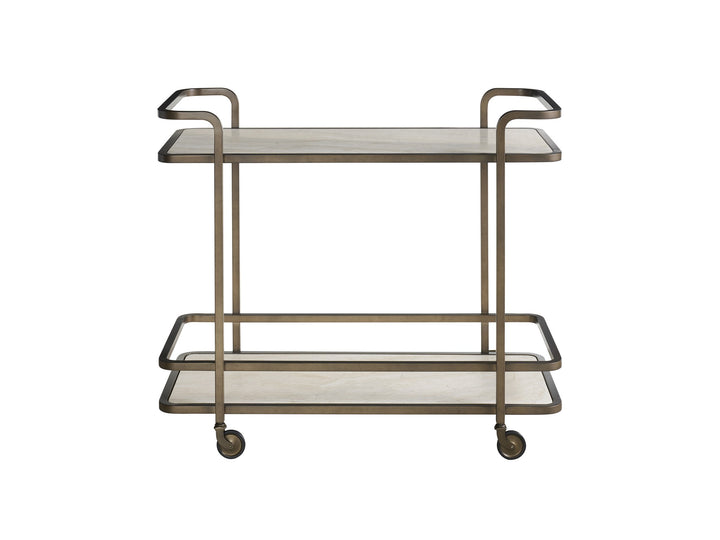 American Home Furniture Universal Furniture Aged Gold Bar Cart Aged Gold