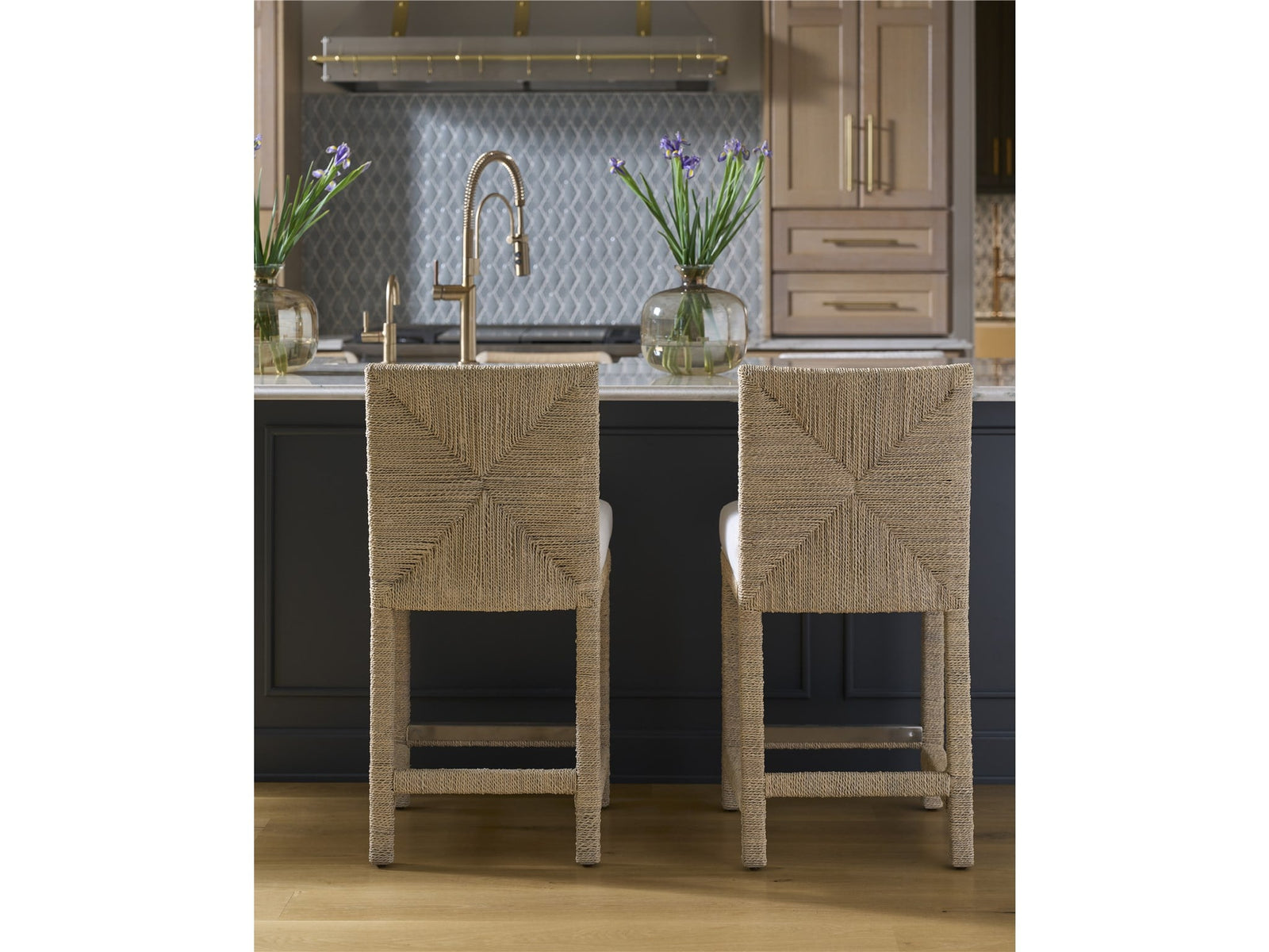 American Home Furniture Universal Furniture Abaca Counter Chair - Set of 2 Natural Oak
