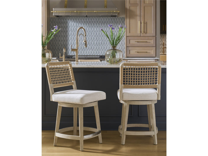 American Home Furniture Universal Furniture Dockside Swivel Counter Stool White Pine