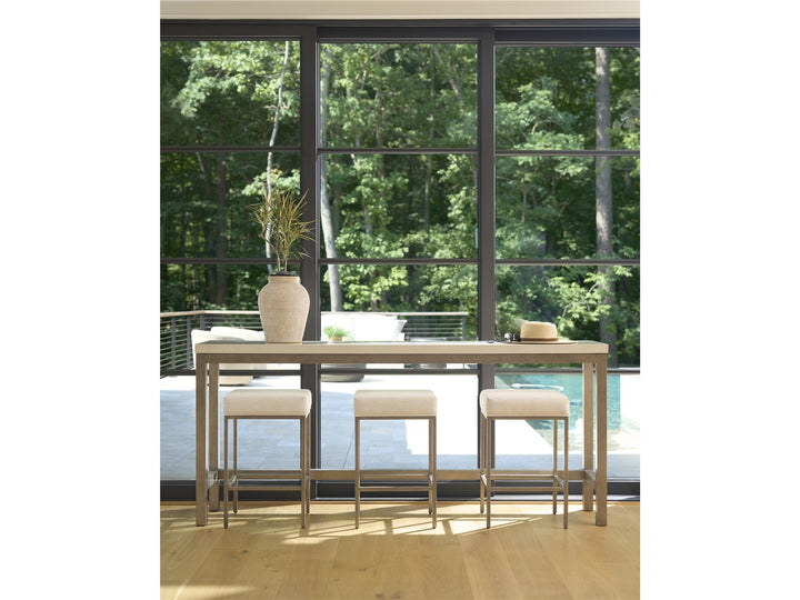 American Home Furniture Universal Furniture Oasis Console W Stools Antique Nickel