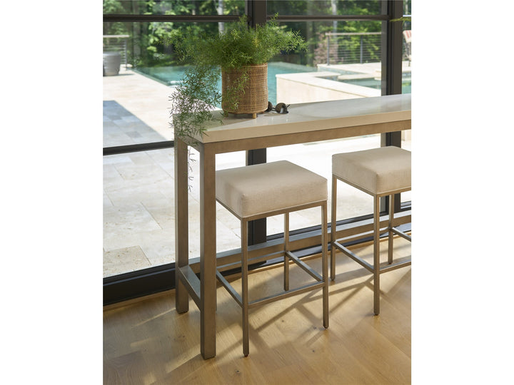 American Home Furniture Universal Furniture Oasis Console W Stools Antique Nickel