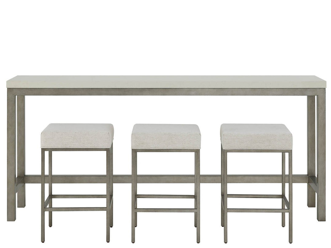 American Home Furniture Universal Furniture Oasis Console W Stools Antique Nickel