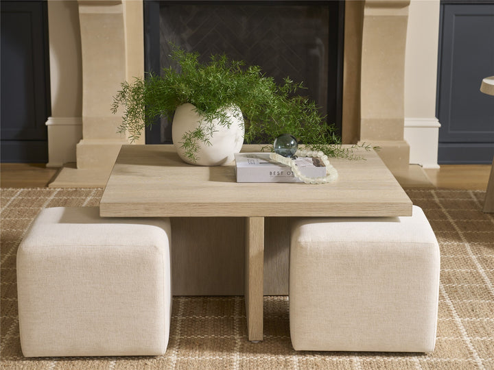 American Home Furniture Universal Furniture Dockside Cocktail Table W Ottomans Natural Oak