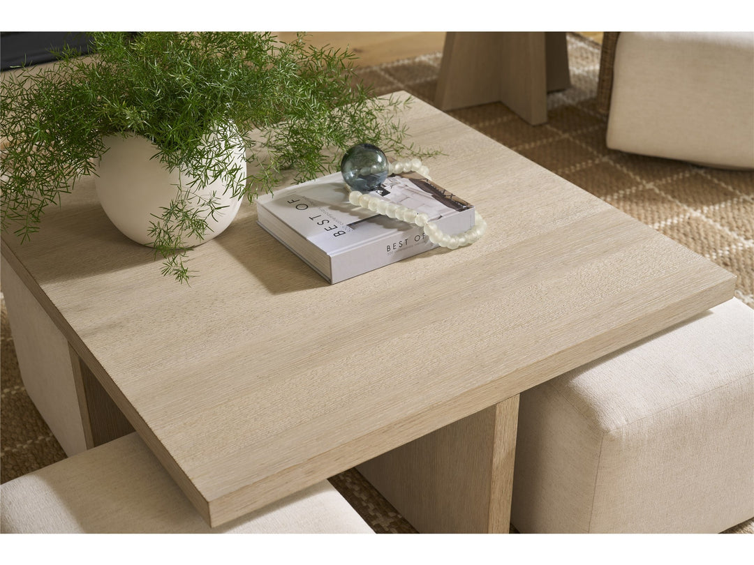 American Home Furniture Universal Furniture Dockside Cocktail Table W Ottomans Natural Oak
