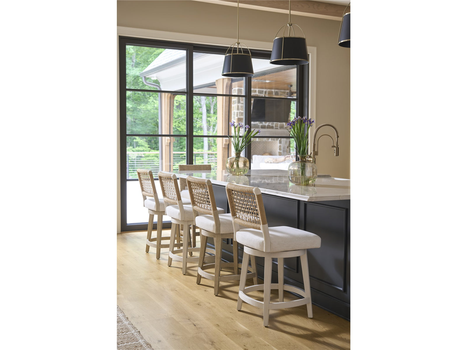 American Home Furniture Universal Furniture Shoreline Swivel Counter Stool White Pine
