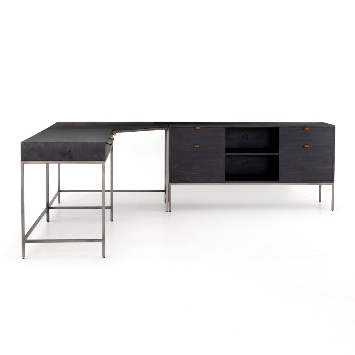 Four Hands - Trey Desk System with Filing Credenza - UFUL-039A | American Home Furniture