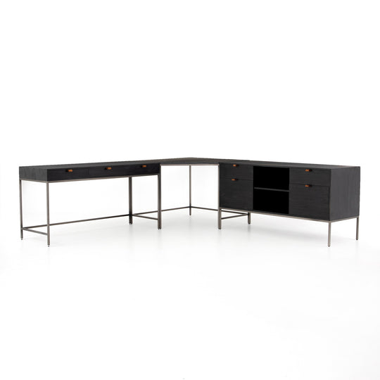 Four Hands - Trey Desk System with Filing Credenza - UFUL-039A | American Home Furniture