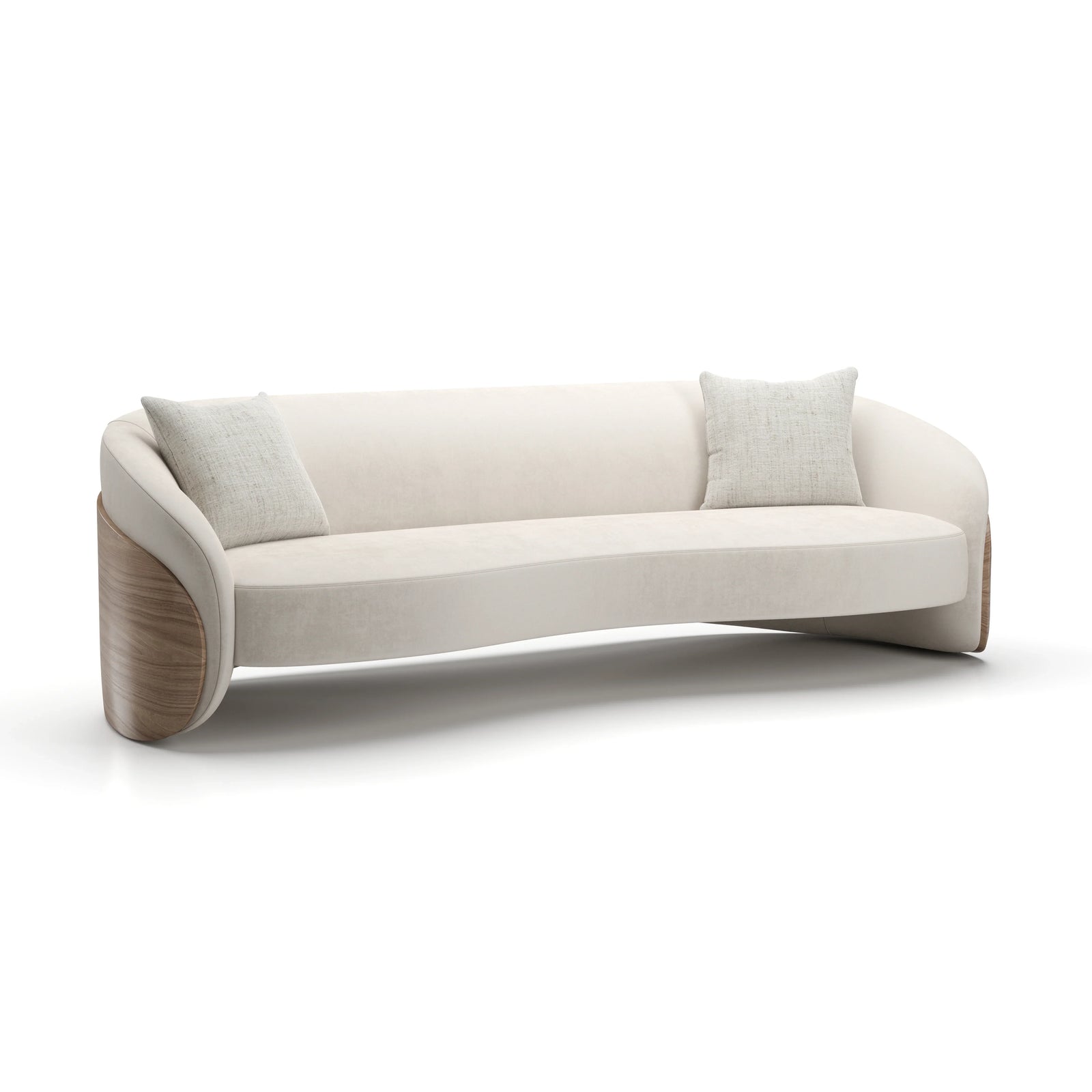 Caracole - Fleur Wood Back Sofa - UPH-425V-115-A | American Home Furniture