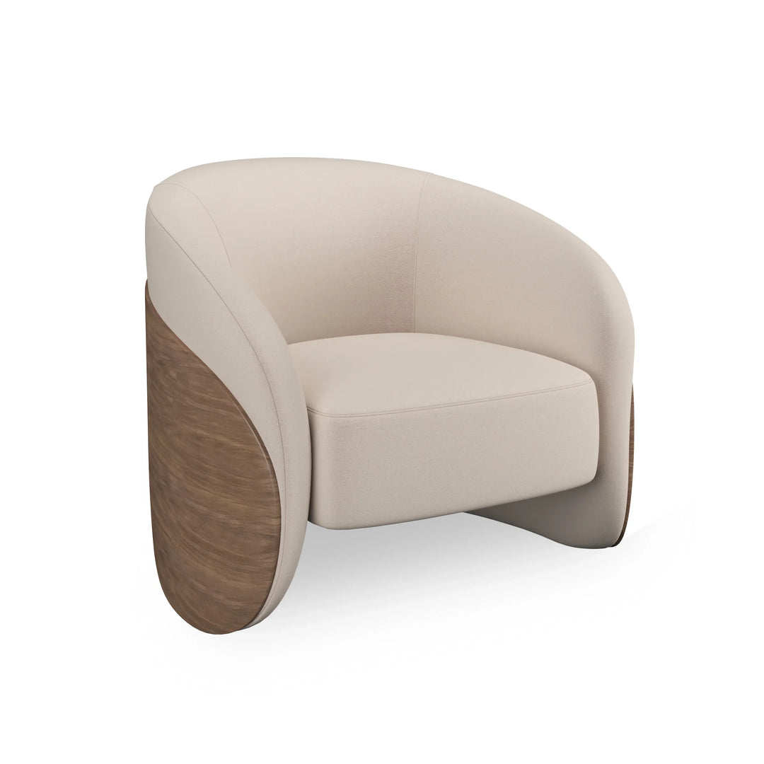 Fleur Wood Back Lounge Chair - AmericanHomeFurniture