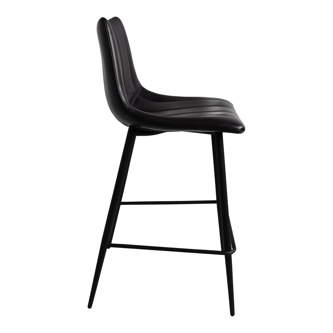 Moe's Home Collection - Alibi Counter Stool Matte Black - Set Of Two - UU-1002-02 | American Home Furniture