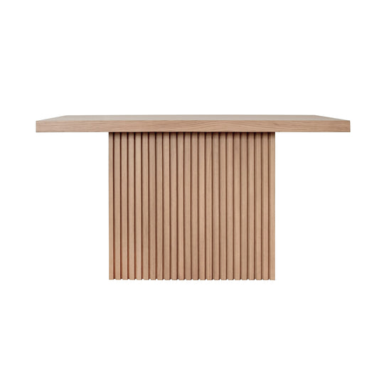 Slatted Pedestal Base Console Table In Natural Oak - VANNA NO