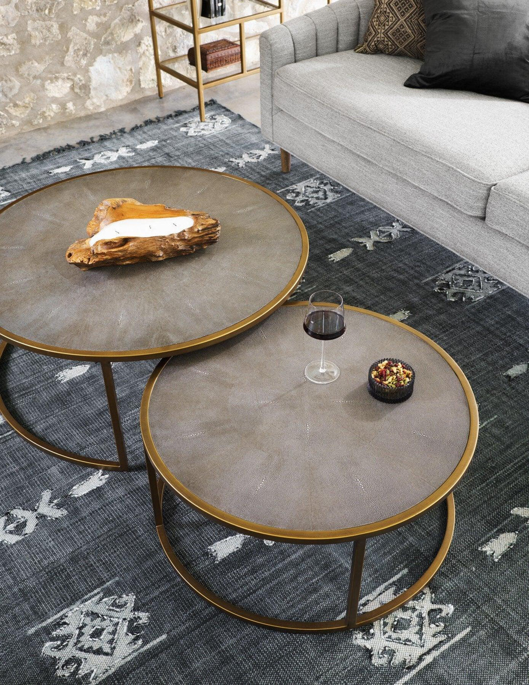 Shagreen Nesting Coffee Table - AmericanHomeFurniture