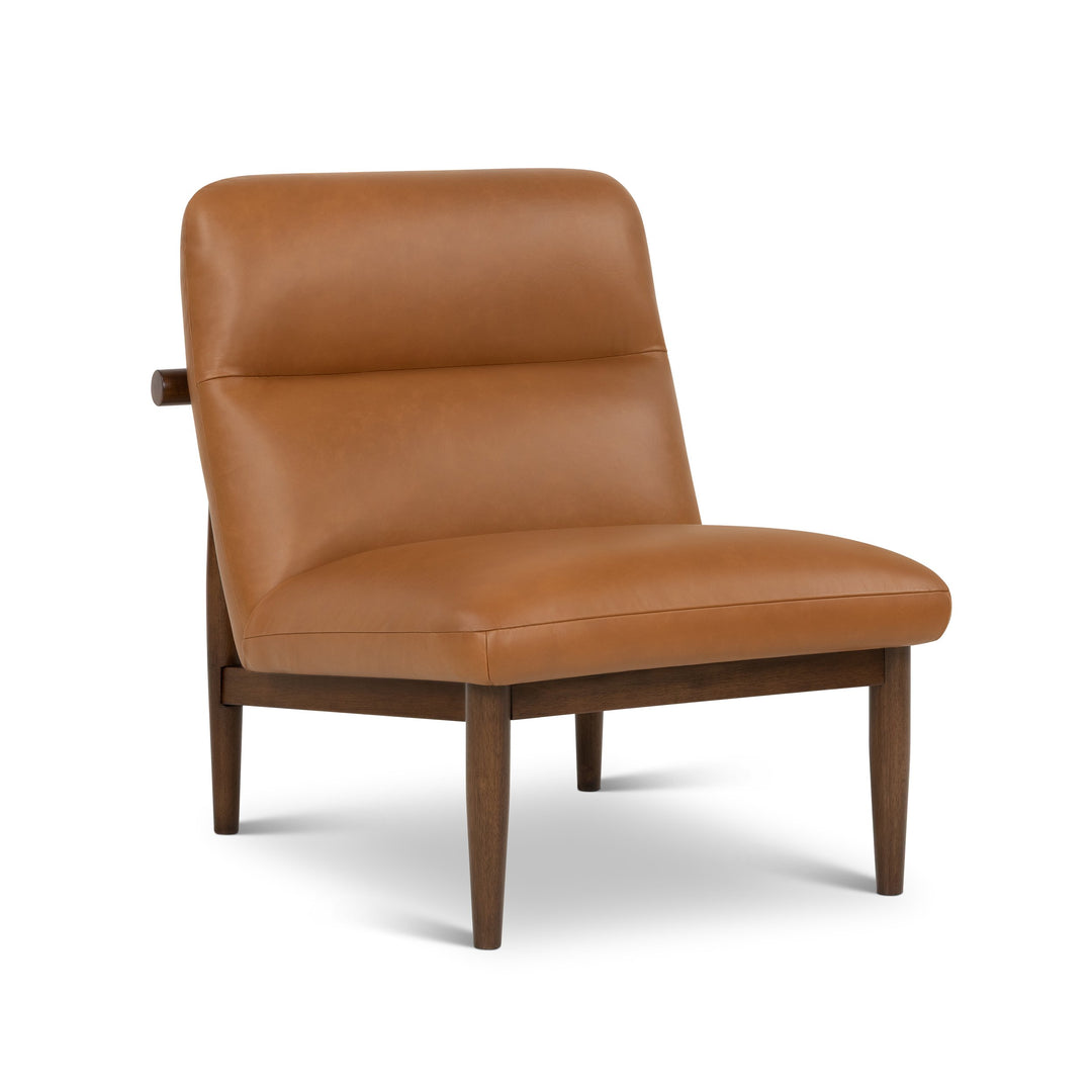 Hudson Leather Accent Chair - Walnut · Panama Tan