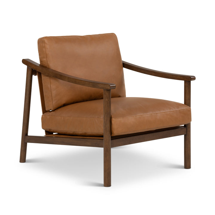Rowan Leather Accent Chair - Walnut · Panama Tan