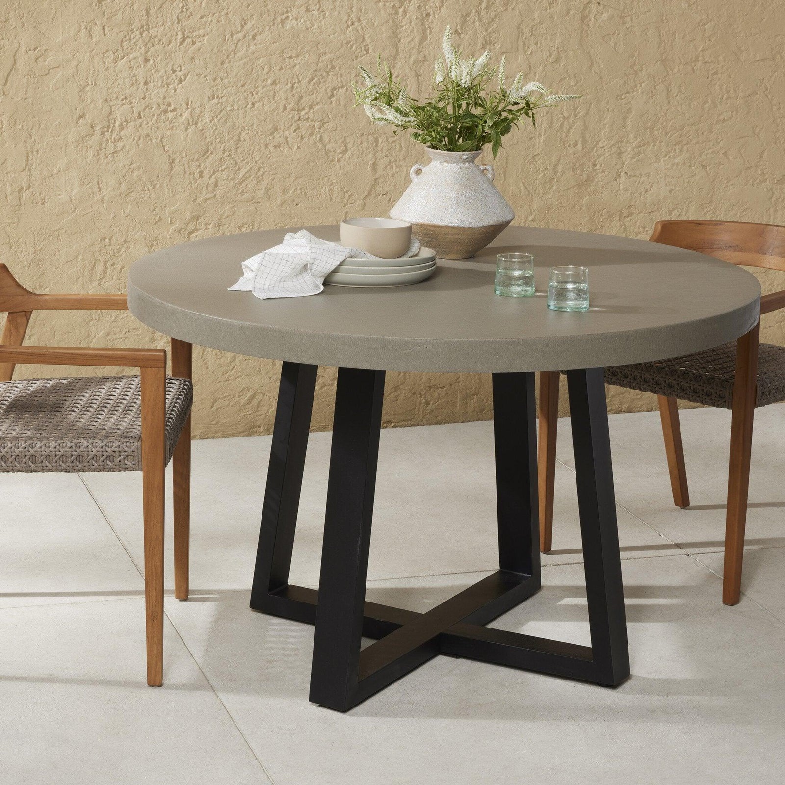 Four Hands - Cyrus Outdoor Round Dining Table - VCNS-F006A | American Home Furniture