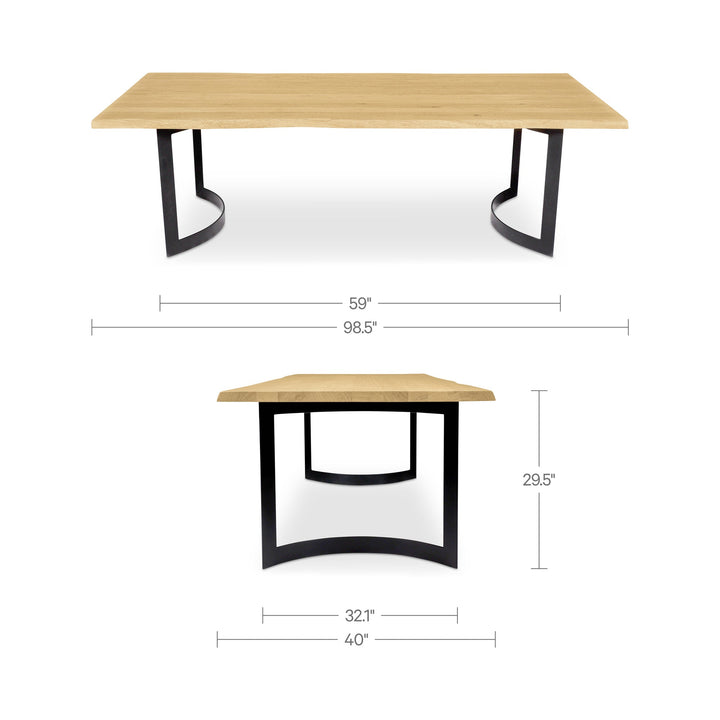 Bent Dining Table Small Smoked