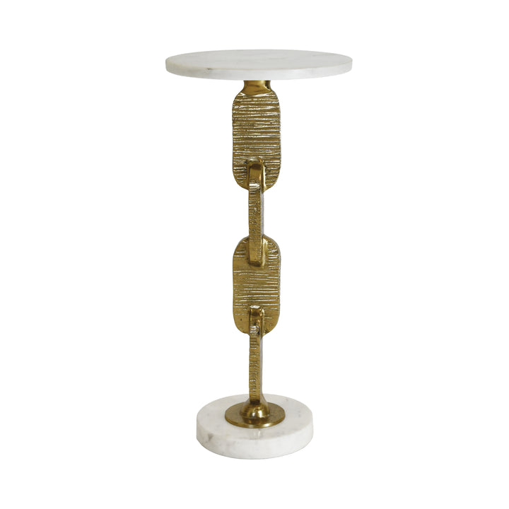 Round Cigar Table With Interlocking Hammered Brass Base And White Marble Top












 - VENTURA