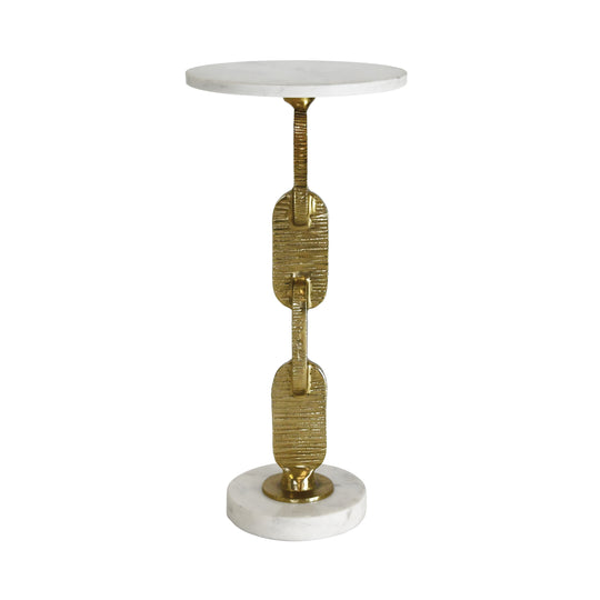 Round Cigar Table With Interlocking Hammered Brass Base And White Marble Top












 - VENTURA