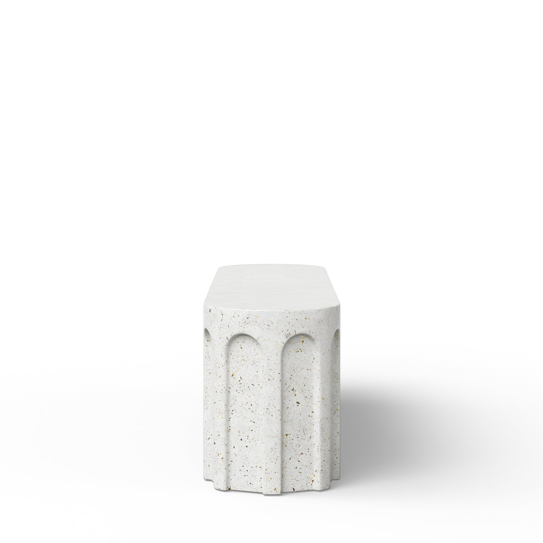 Atlas Indoor/Outdoor Concrete Bench - Ivory Terrazzo