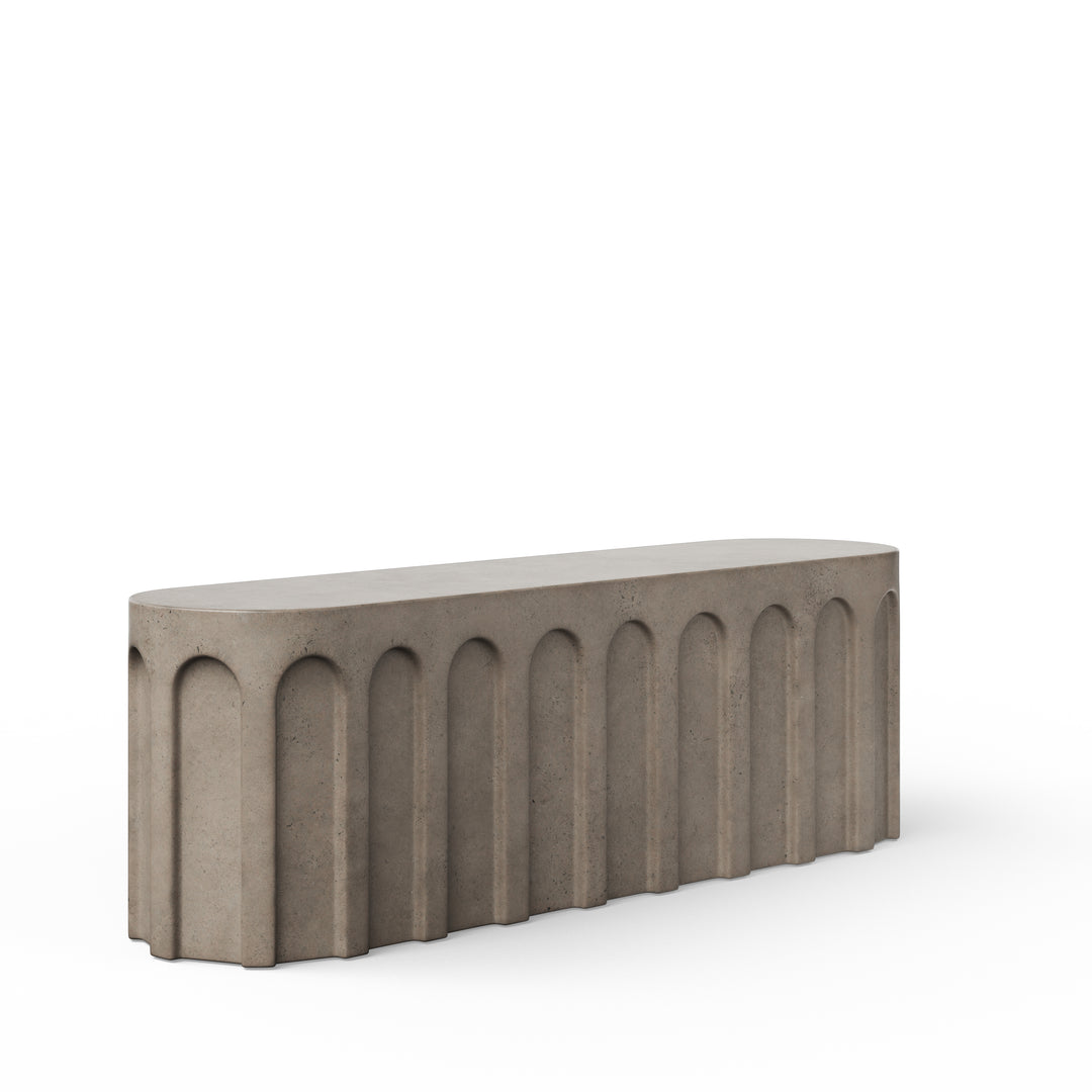 Atlas Indoor/Outdoor Concrete Bench - Dark Grey