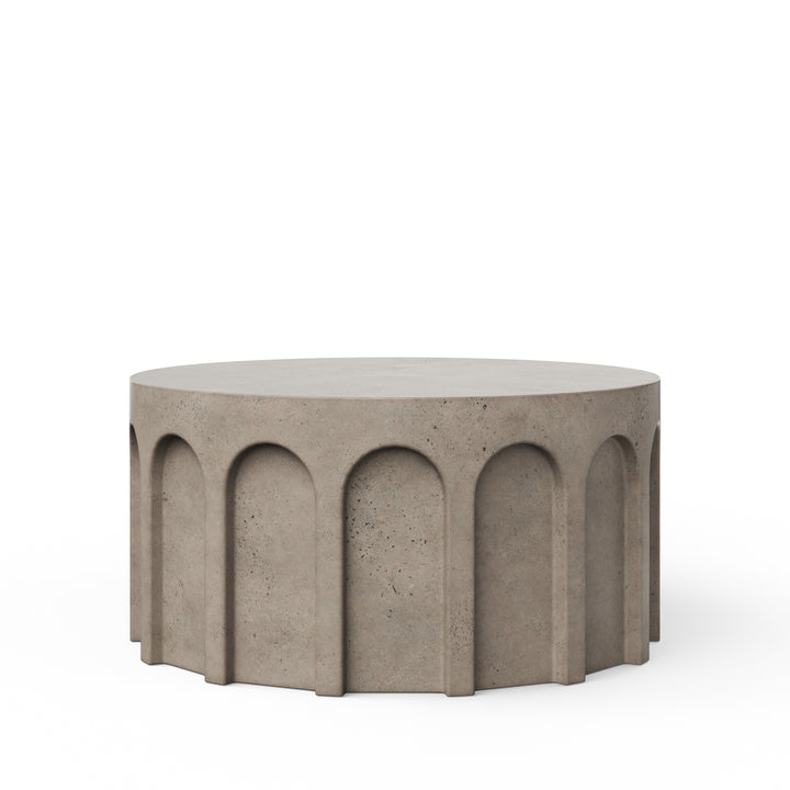 Atlas Round Indoor/Outdoor Concrete Coffee Table - Dark Grey