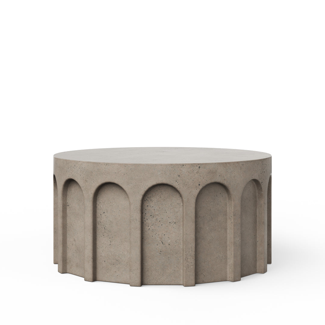 Atlas Round Indoor/Outdoor Concrete Coffee Table - Dark Grey