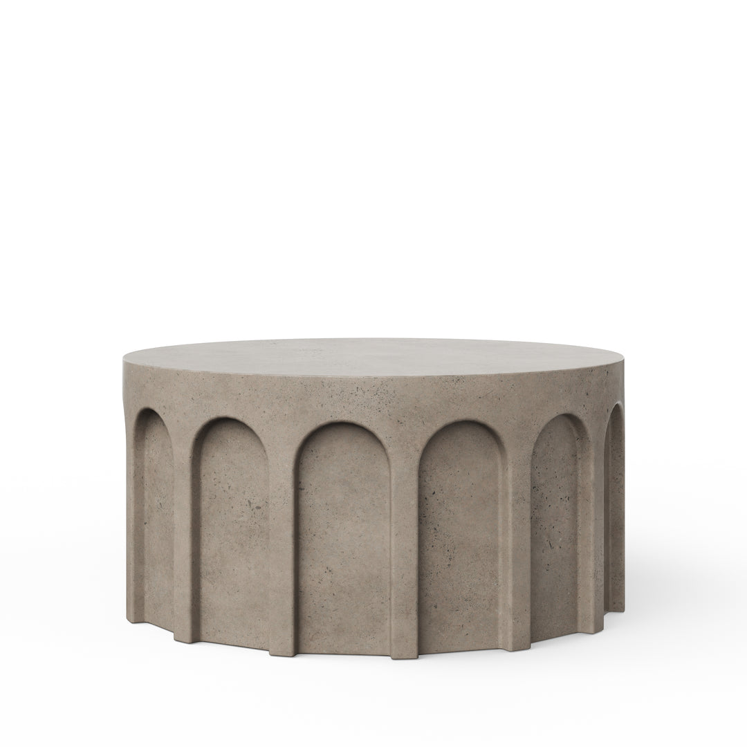 Atlas Round Indoor/Outdoor Concrete Coffee Table - Dark Grey
