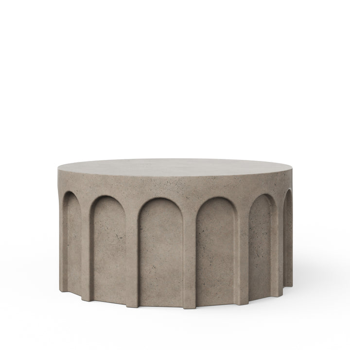 Atlas Round Indoor/Outdoor Concrete Coffee Table - Dark Grey