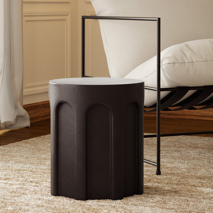 Atlas Indoor/Outdoor Concrete End Table - Lava
