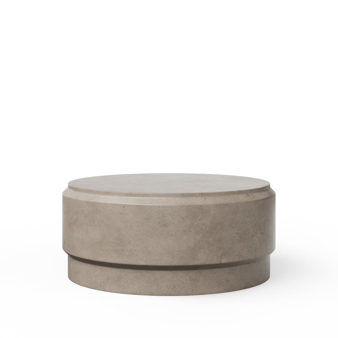 Barrel Round Indoor/Outdoor Concrete Coffee Table - Dark Grey