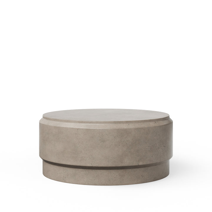 Barrel Round Indoor/Outdoor Concrete Coffee Table - Dark Grey