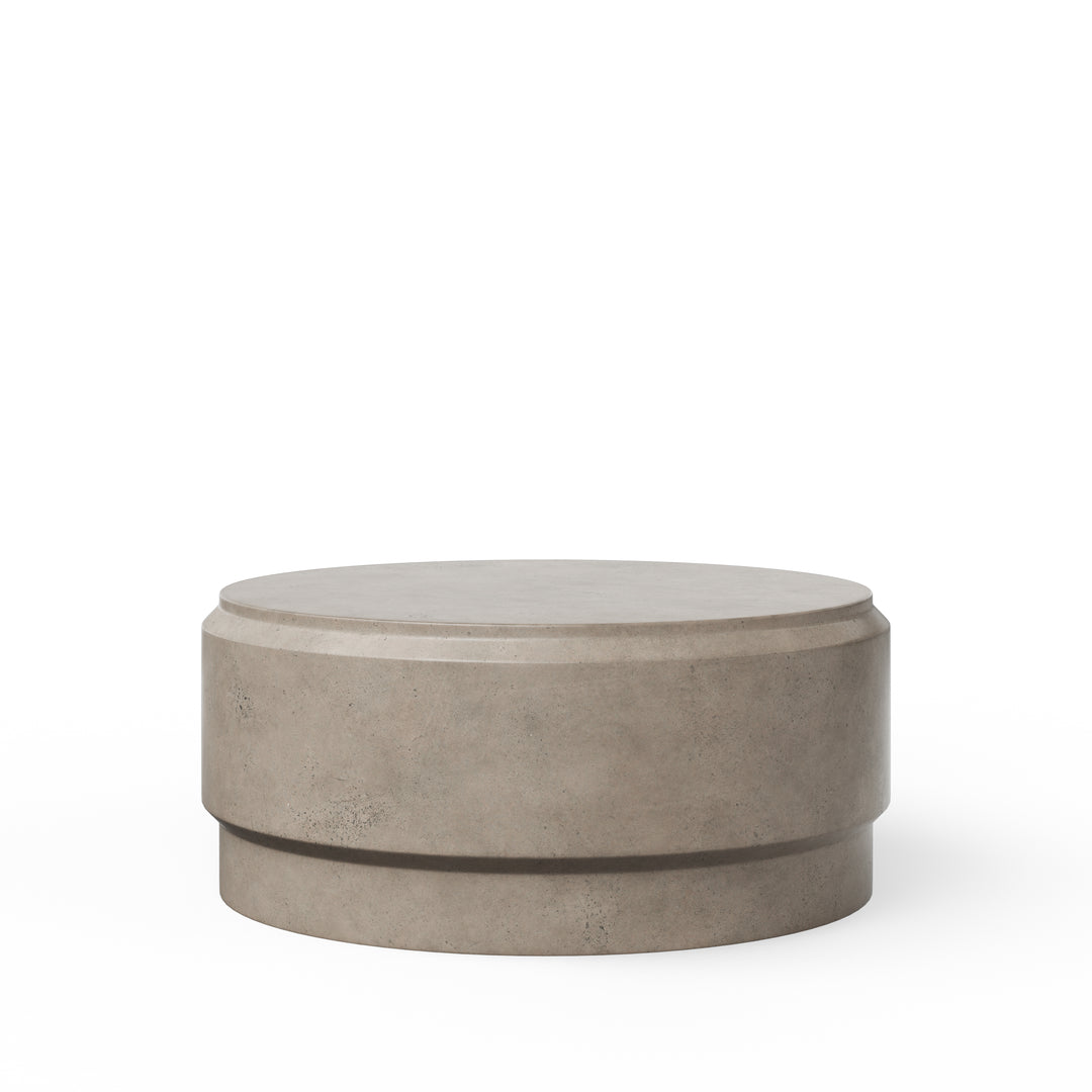 Barrel Round Indoor/Outdoor Concrete Coffee Table - Dark Grey
