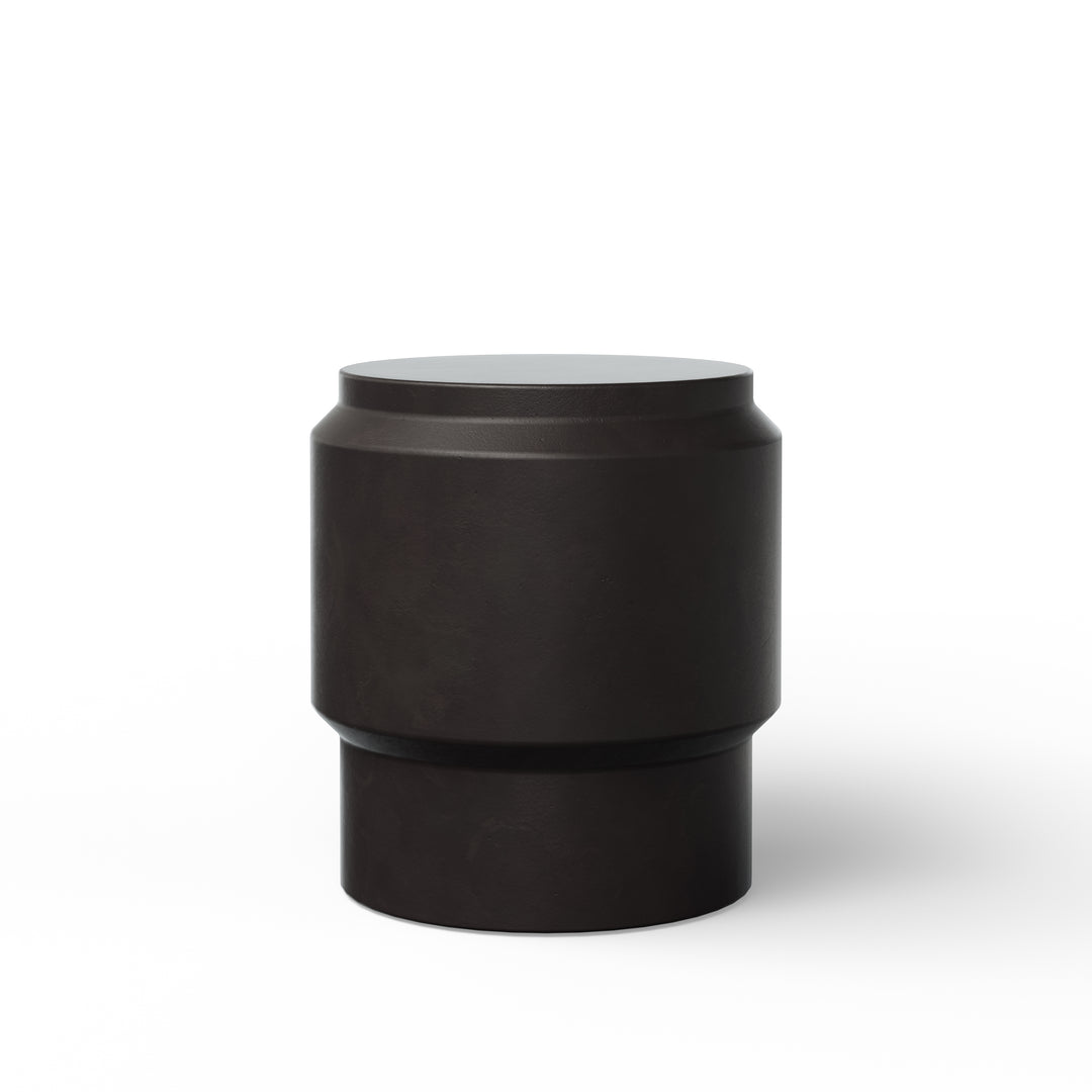 Barrel Indoor/Outdoor Concrete End Table - Lava