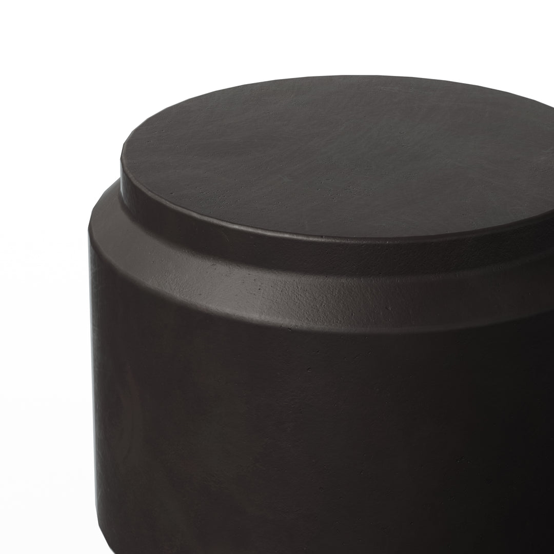 Barrel Indoor/Outdoor Concrete End Table - Lava