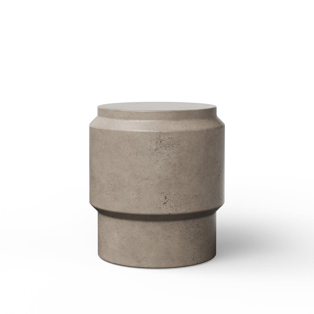 Barrel Indoor/Outdoor Concrete End Table - Dark Grey