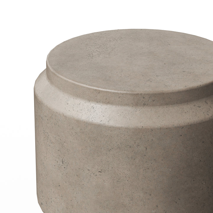 Barrel Indoor/Outdoor Concrete End Table